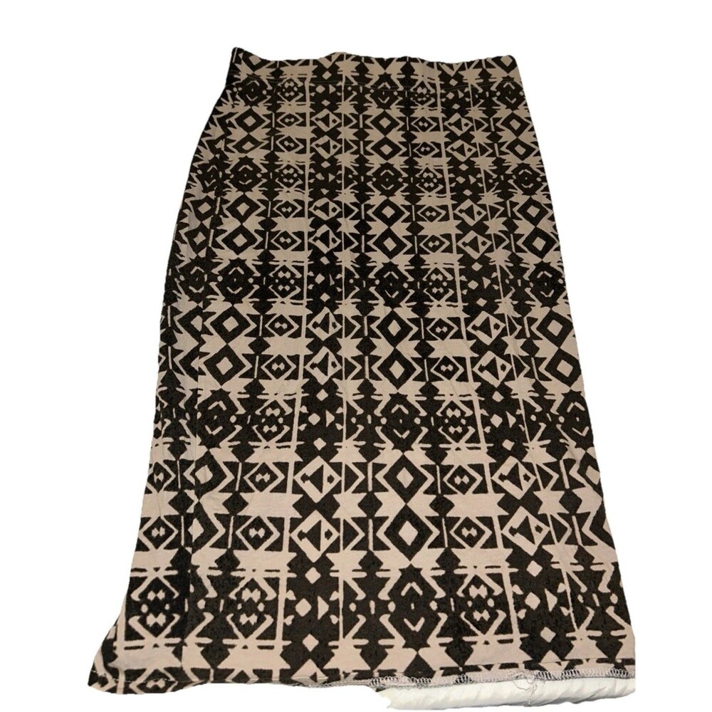 Ecote Large Pencil Pull On Black & Beige Skirt